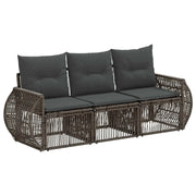 Set Divano da Giardino 3 pcs Grigio e Grigio Scuro polyrattan 3435335