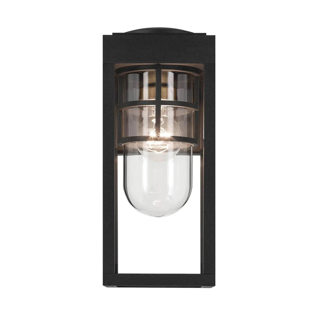 Applique esterna industriale nera vetro E27 IP44 HONE Kichler
