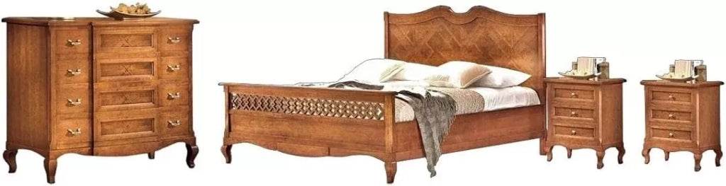 Camera da letto classica intarsiata legno bassano - Mobili 2G