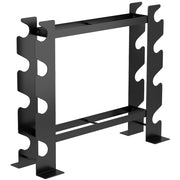Porta Pesi e Rastrelliera Manubri 70x21x55 cm a 4 Ripiani Carico 200kg in Acciaio Nero