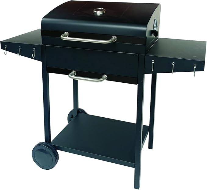 Barbecue a Carbonella 119x61x102 cm America Griglia in Acciaio Inox 430 Nero