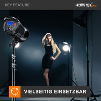 Niova Plus Daylight, Faretto LED per fotografia, luce video 100 W dimmerabile, con riflettore Bowens e diffusore, con tecnologia COB-LED, per studio fotografico