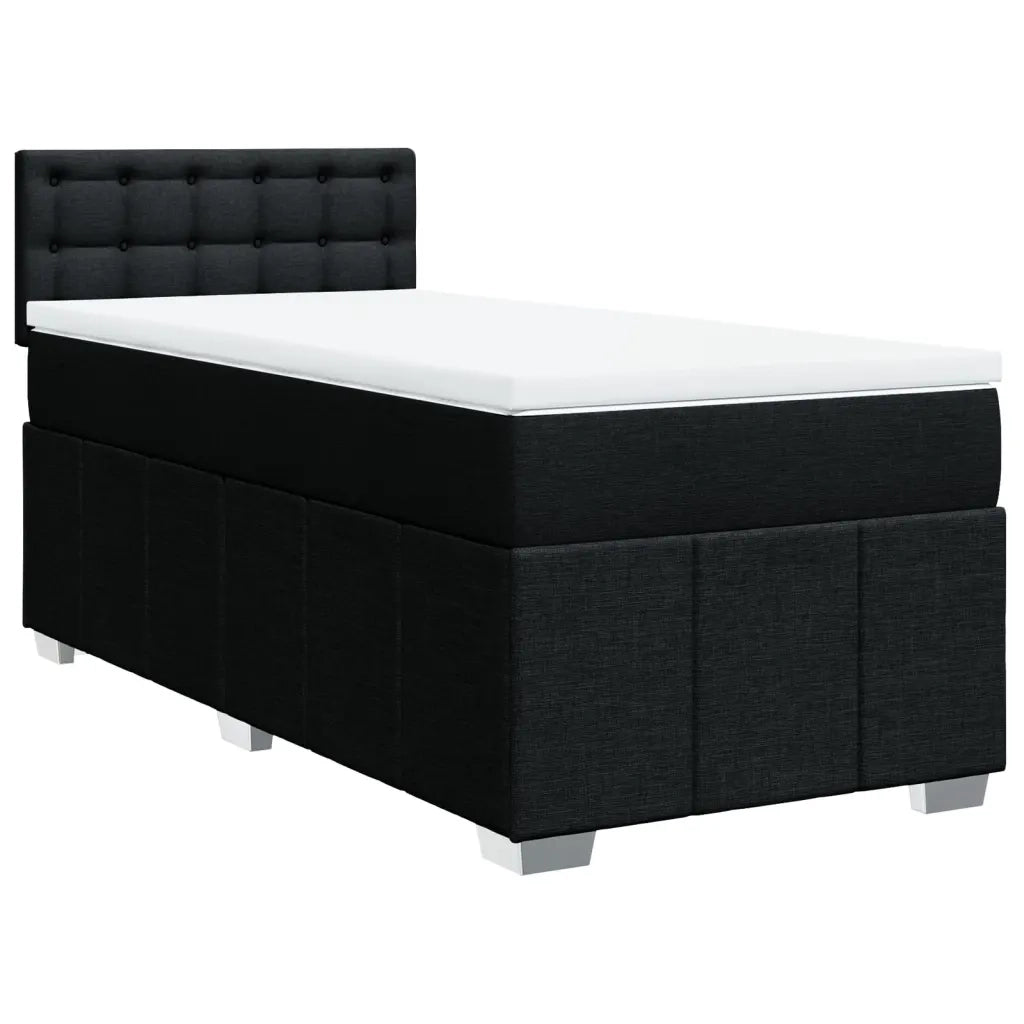 Giroletto a Molle con Materasso Nero 90x190 cm in Tessuto
