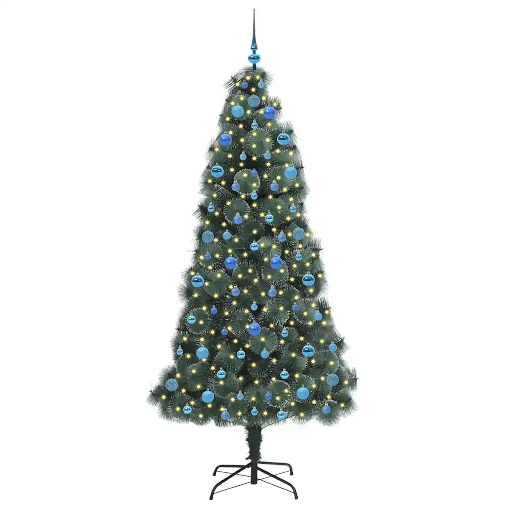 Albero di Natale | Decorazioni natalizie artificiale pre-illuminato con set di palline