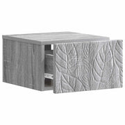 Comodino | Armadio da Notte | Mobiletto da notte a muro Sonoma grigio 49 x 34,5 x 20 cm