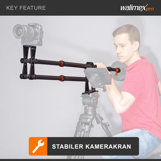 Carbon Camera Jib Traveller 7.2, Jimmy Jib per telecamera, braccio per videocamera estensibile 70-200cm, 16x10x80cm, filettatura 1/4“