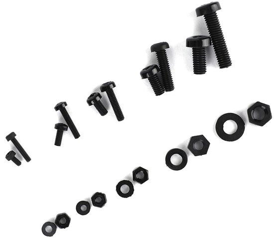 Set di Viti a Nylon, 270 pezzi, M2-M5, Viti a 6 gomiti e Spaziature, Nero