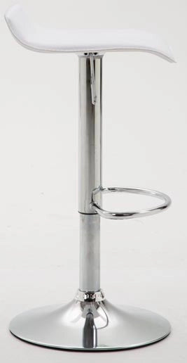 Set 2 Sgabelli Bar Dyn V2 In Similpelle bianco,cromo