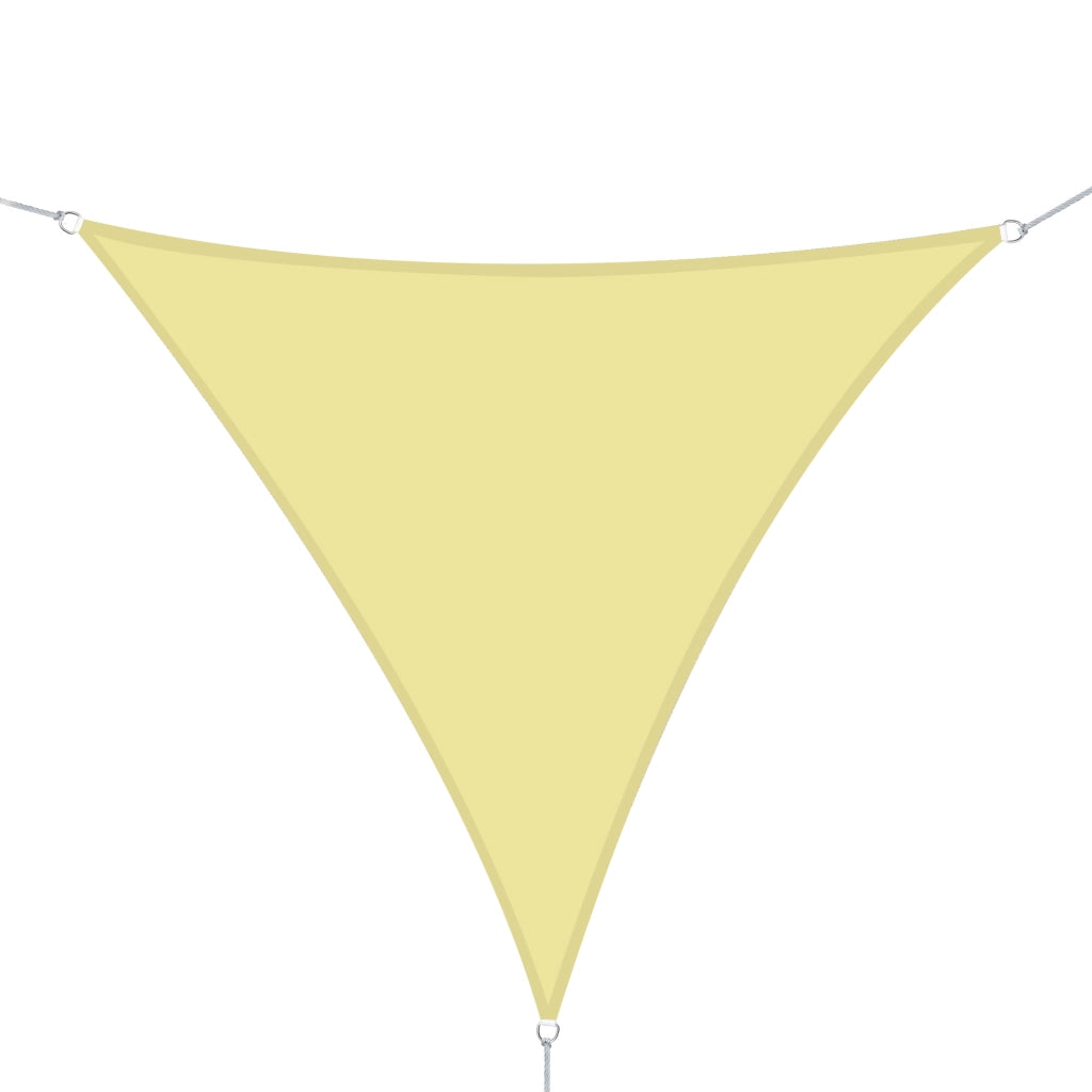 Tenda a Vela Triangolare Parasole con Ganci a D, in Poliestere, 600x600x600 cm, Gialla