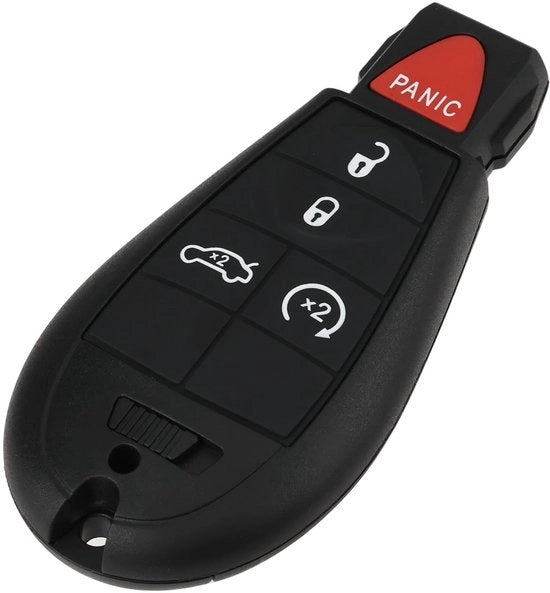 Dispositivo remoto a 5 tasti - Chiave esterna - 433 MHz - Compatibile con Chrysler/JEEP - Chip transponder ID46 - Cassetto in metallo nero - Chiave per auto