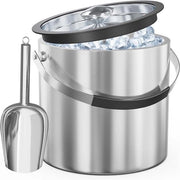 Emme 2,2L con coperchio e cucchiaio - doppio strato acciaio inossidabile - per vino cocktail feste
