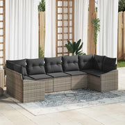 Set di divani con cuscino 7 pcs Grigio polyrattan 3346869