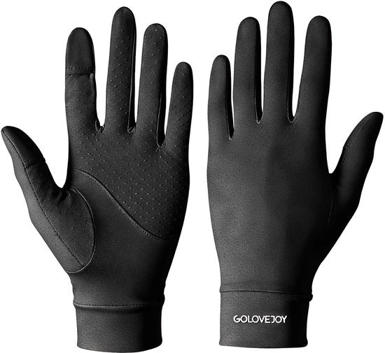 Maniche per donna con protezione solare - lunghezza 21 cm - manica 17 cm - larghezza palmo mano 8,5 cm - guanti sottili per auto e bicicletta - guanti in silicone antiscivolo outdoor - guanti anti-UV respiranti - guanti senza dita per touchscreen