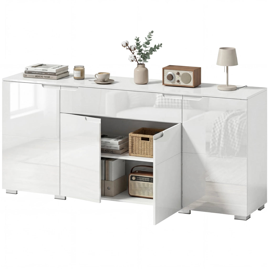 Cassettiera moderna con 4 ante ¨C Zephmum ¨C Bianco, 80x40x86 cm
