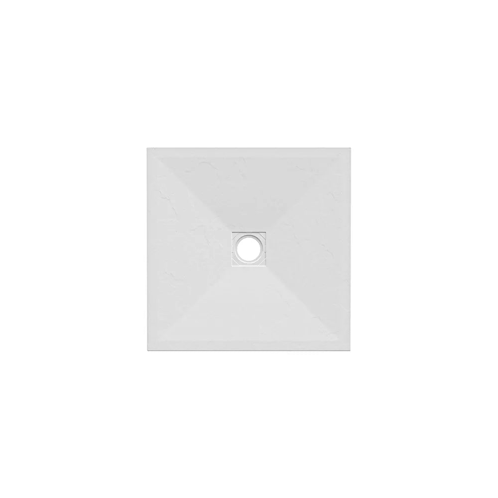 Piatto doccia quadrato 80x80 cm in marmoresina bianco effetto pietra h3 cm | Milos