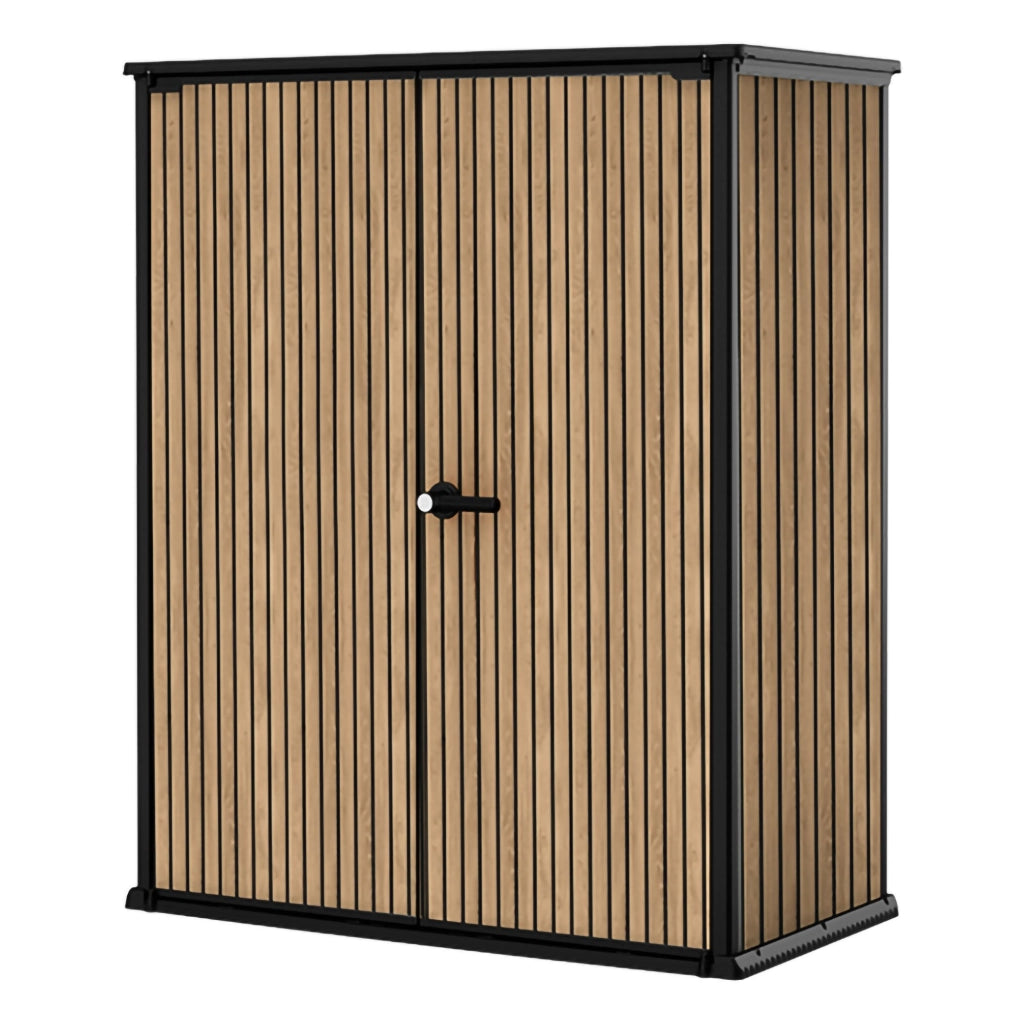 Mobile da Giardino Langdon, Armadio da Esterno Cassetti, 140x74x170h cm Marrone Quercia
