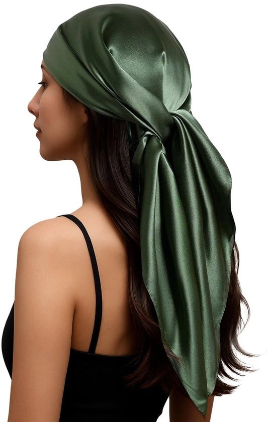 Fascia per capelli 100% seta 90x90 cm - Foulard anti-frizz - Bandana da sonno - Benda ipoallergenica - Qualità lussuosa 6A - Fascia per capelli