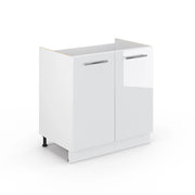Mobile lavello cucina Fame-Line Bianco lucido/Bianco 80 cm senza piano di lavoro Vicco