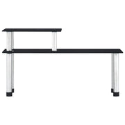 Mensola da cucina-Scaffale per Cucina Nera 45x16x26 cm in Vetro Temperato