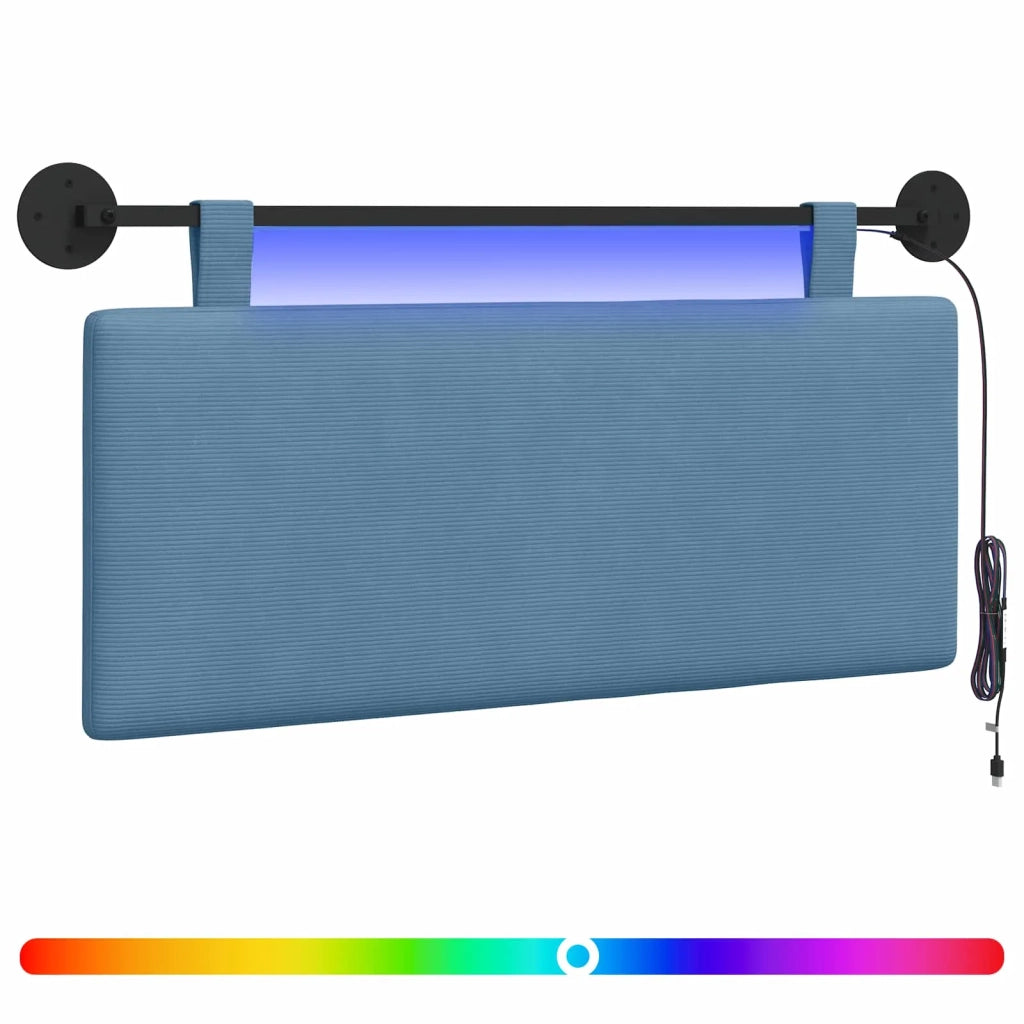 Testiera | Testata sospesa Con luce LED Blu Tessuto in Cords