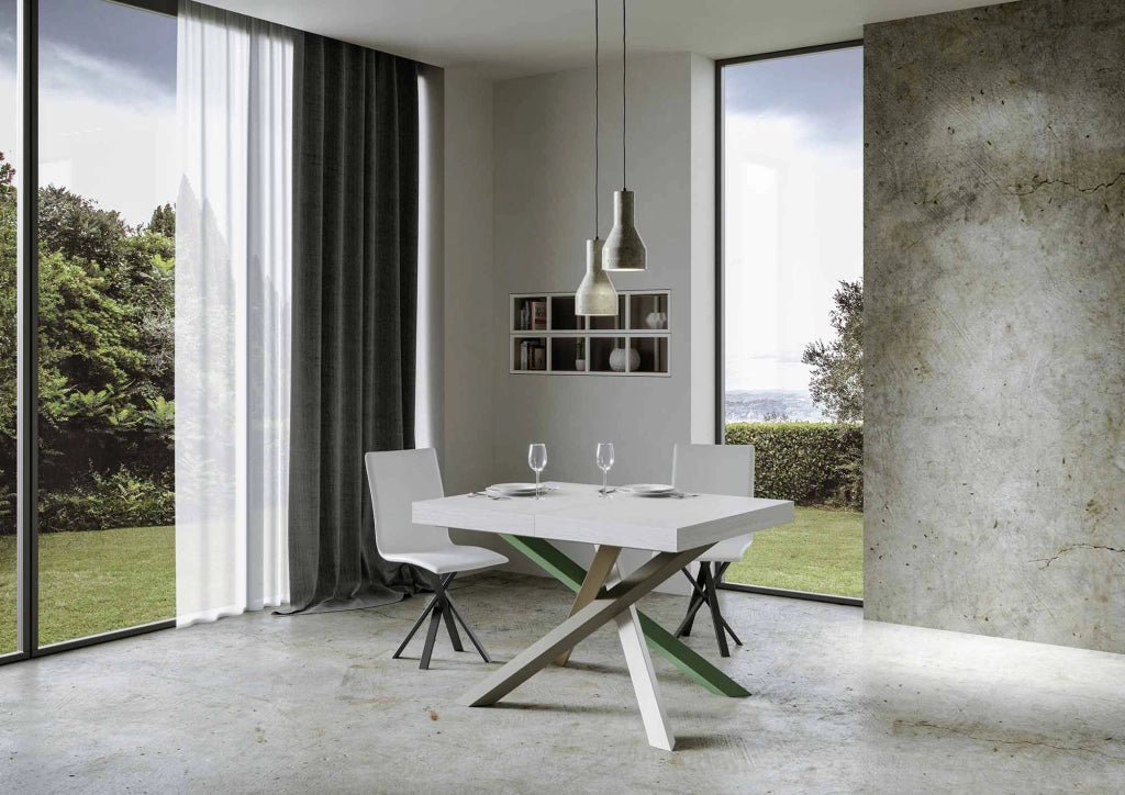 Tavolo Allungabile 140-400x90x77 cm Volantis Bianco Frassino Telaio 4A