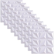 Pannelli da parete autoadesivi 30 x 30 cm Copertura parete 3D bianca Arredamento 10 pezzi Pannelli da soffitto decorativi 3D pannelli da parete PVC per ambienti di gioco, soffitto, decorazioni di parete con testura