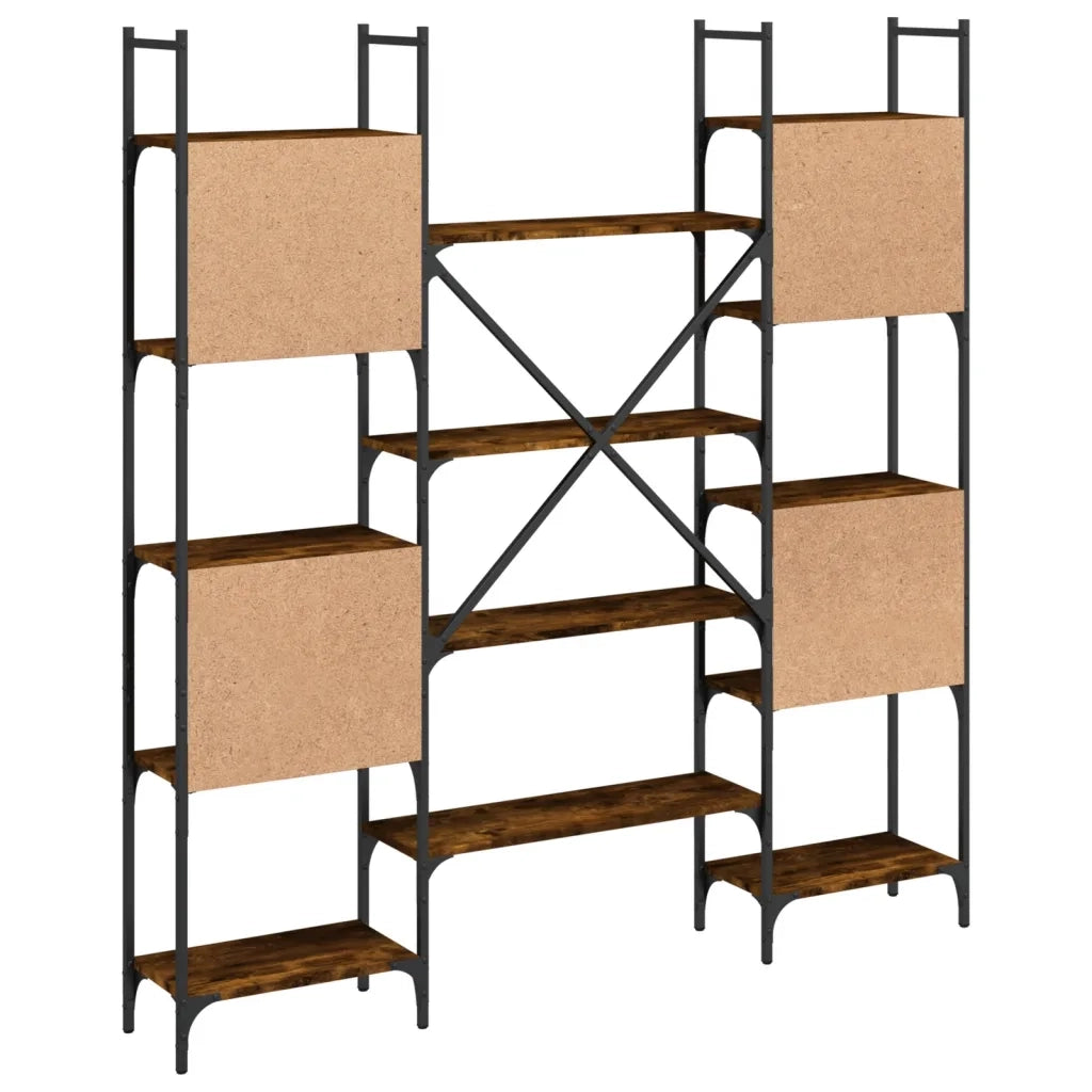Libreria Rovere Fumo 155,5x24x166,5 cm in Legno Multistrato 838860