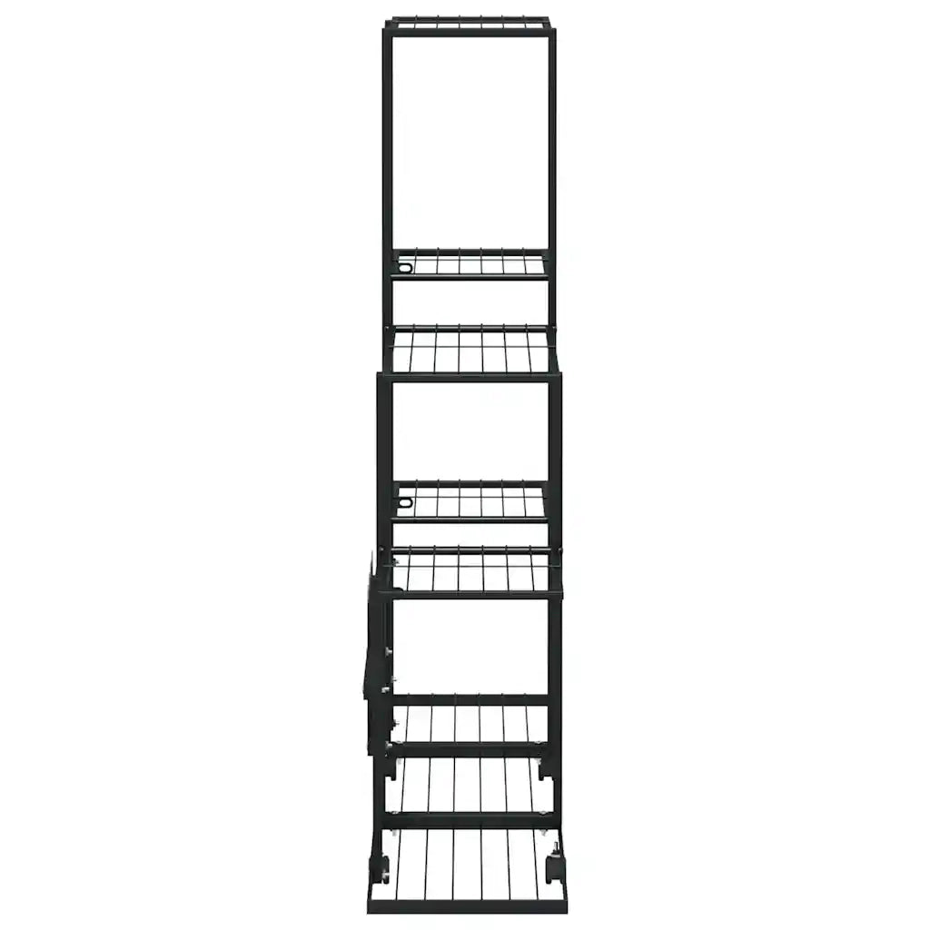 Portapiante | Sostegno per piante con Ruote 94,5x25x92,5 cm Nero in Metallo