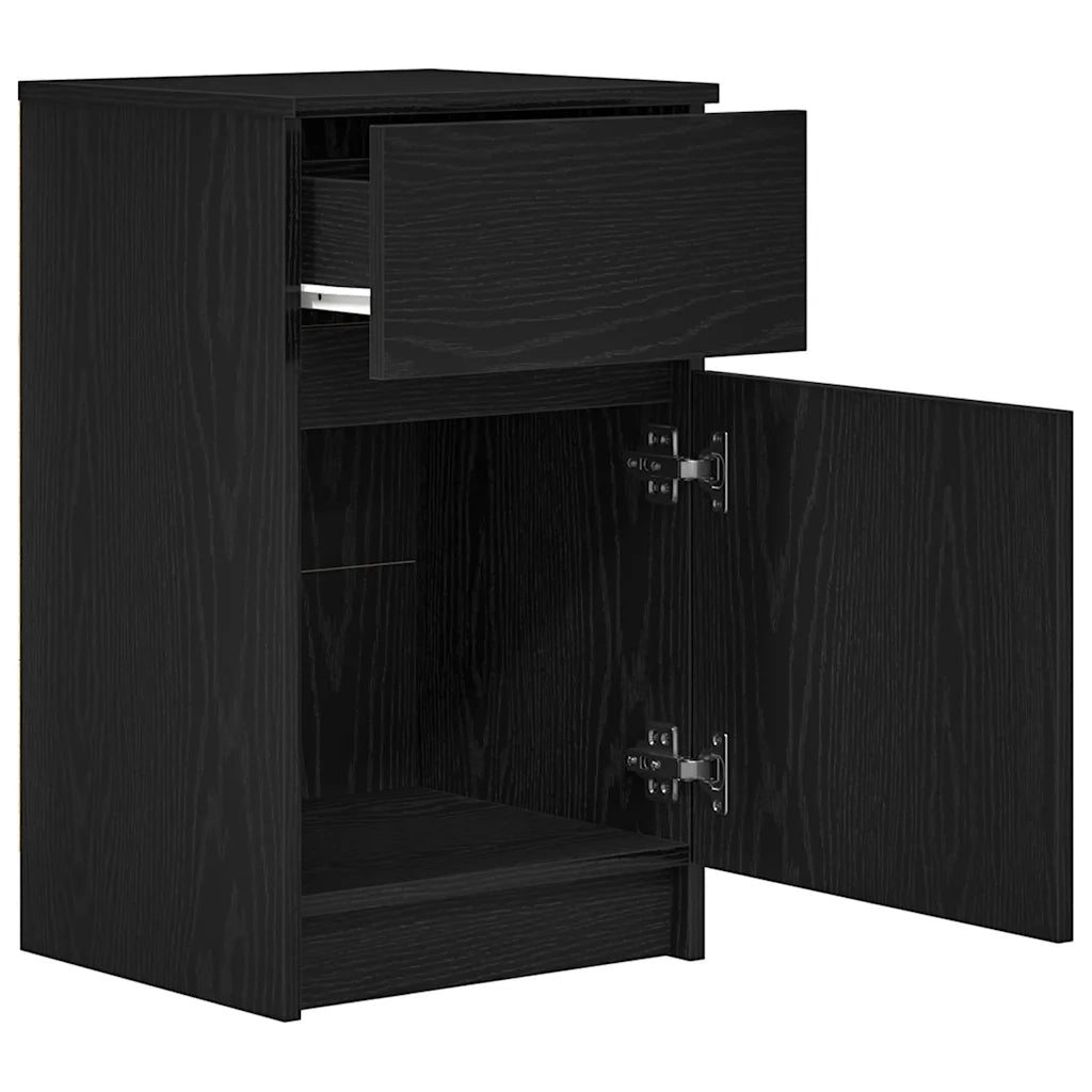 Comodini 2pz Neri 39x35x65 cm in Legno Multistrato 861322