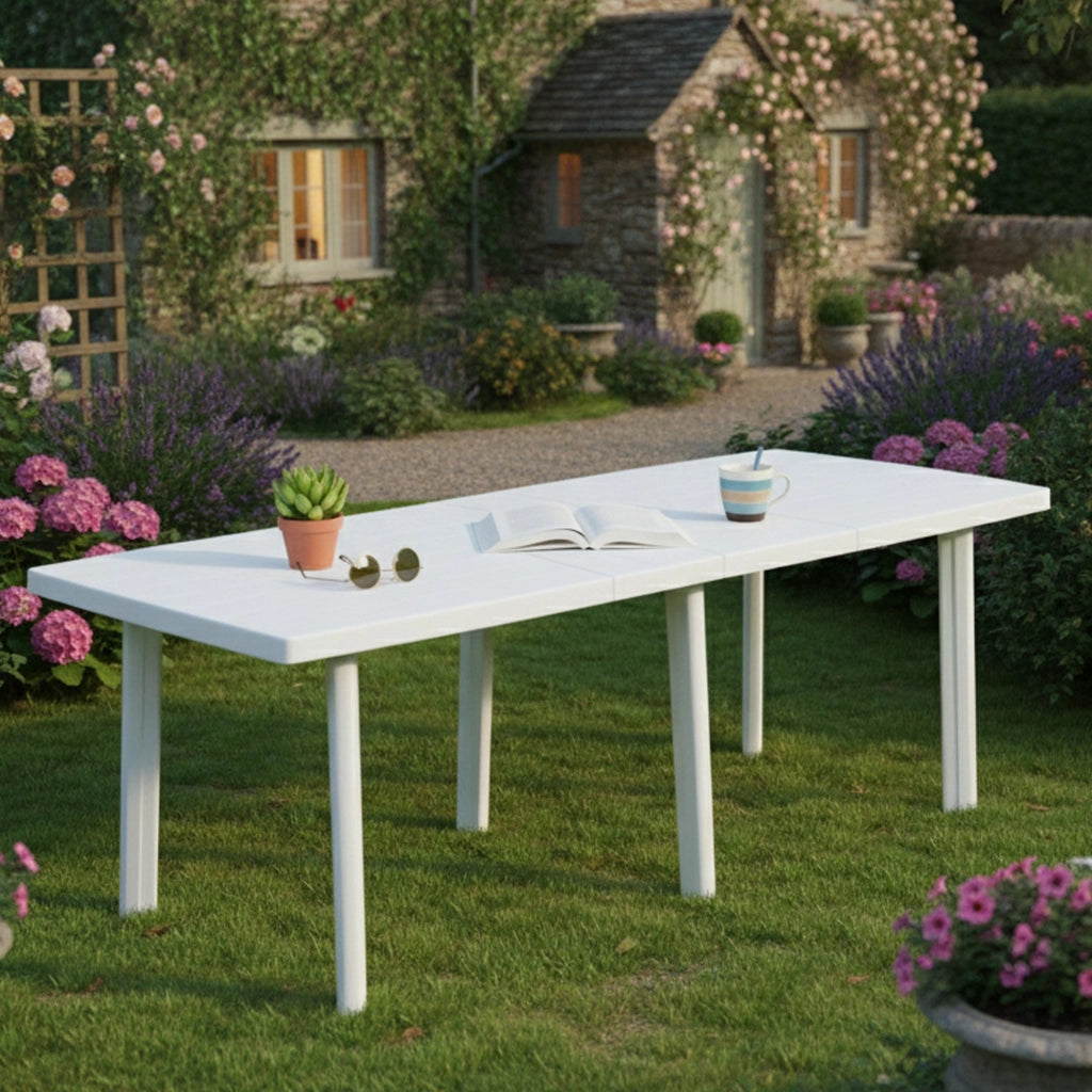 Crossley, Tavolo da Esterno 10 Posti Made in Italy, 216x90x72h cm Bianco