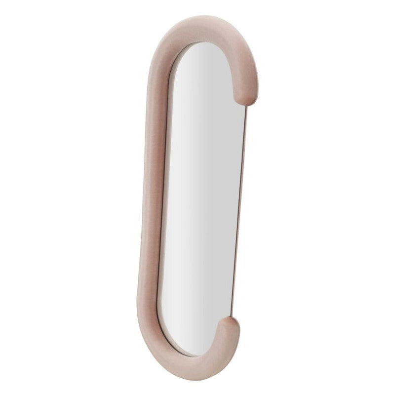 Specchio Da Muro Chantal Velluto Rosa cm 60x7x160