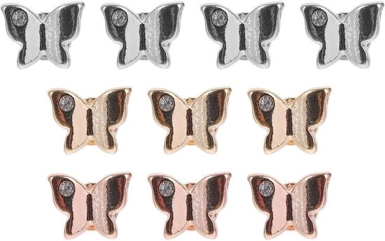 Accessori per orologio - Decorazioni - Accessori per gioielli - Accessori in silicone - Figura farfalla - Adatto per smartwatch - 10 pezzi