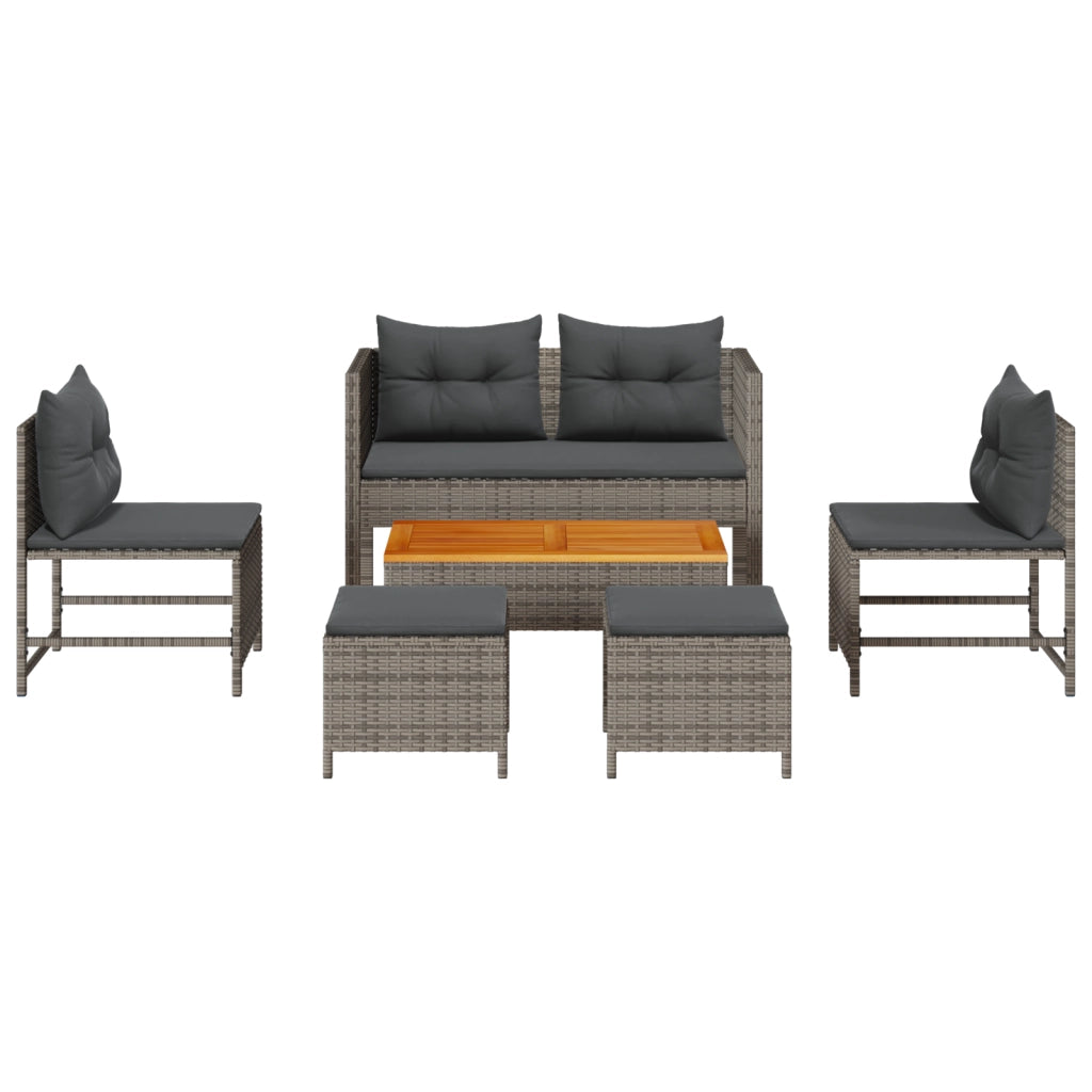 Set Divano Esterno Grigio e grigio scuro Rattan, vetro temperato
