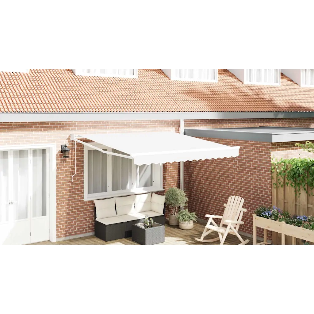 Tenda da Sole-Tenda parasole per balcone Bianco 300 x 250 x 165 cm Poliestere 476812