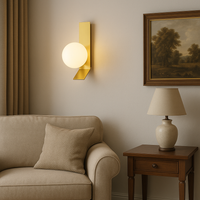 APP1758-1W Applique Da Parete In Oro Spazzolato/bianco