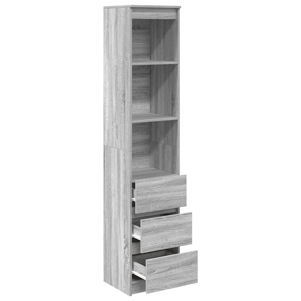 vidaXL Credenza Grigio Sonoma 37,5x35x180 cm in Legno Multistrato