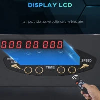 Tapis Roulant Elettrico Pieghevole Salvaspazio con Telecomando e Chiave di Sicurezza, 1-6 km/h, Potenza 0.5HP, 105x56x108.5cm