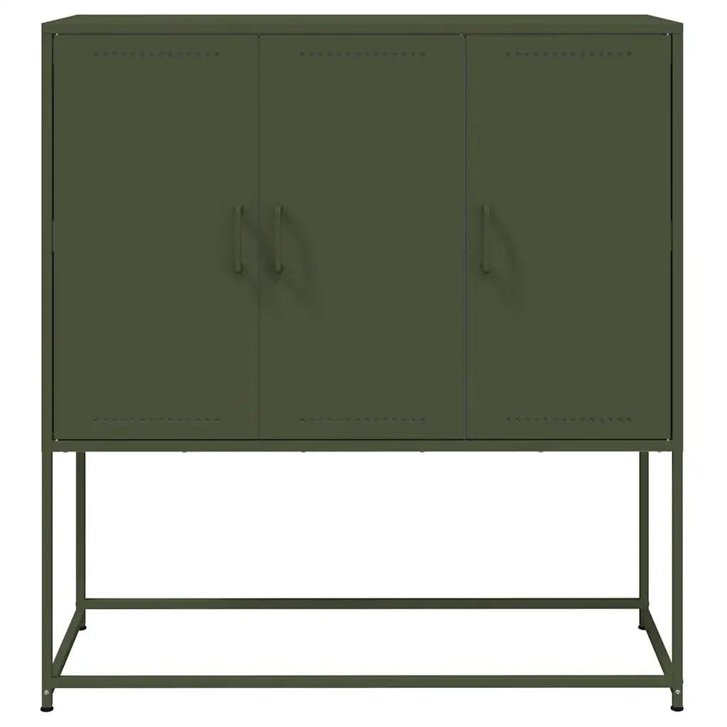 Credenza | Madia | Buffet da pranzo | Armadio da pranzo Verde Oliva 100,5x39x107 cm in Acciaio