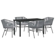 Set da Pranzo per Giardino con cuscino 5 pz | Set Salotto da Giardino Grigio