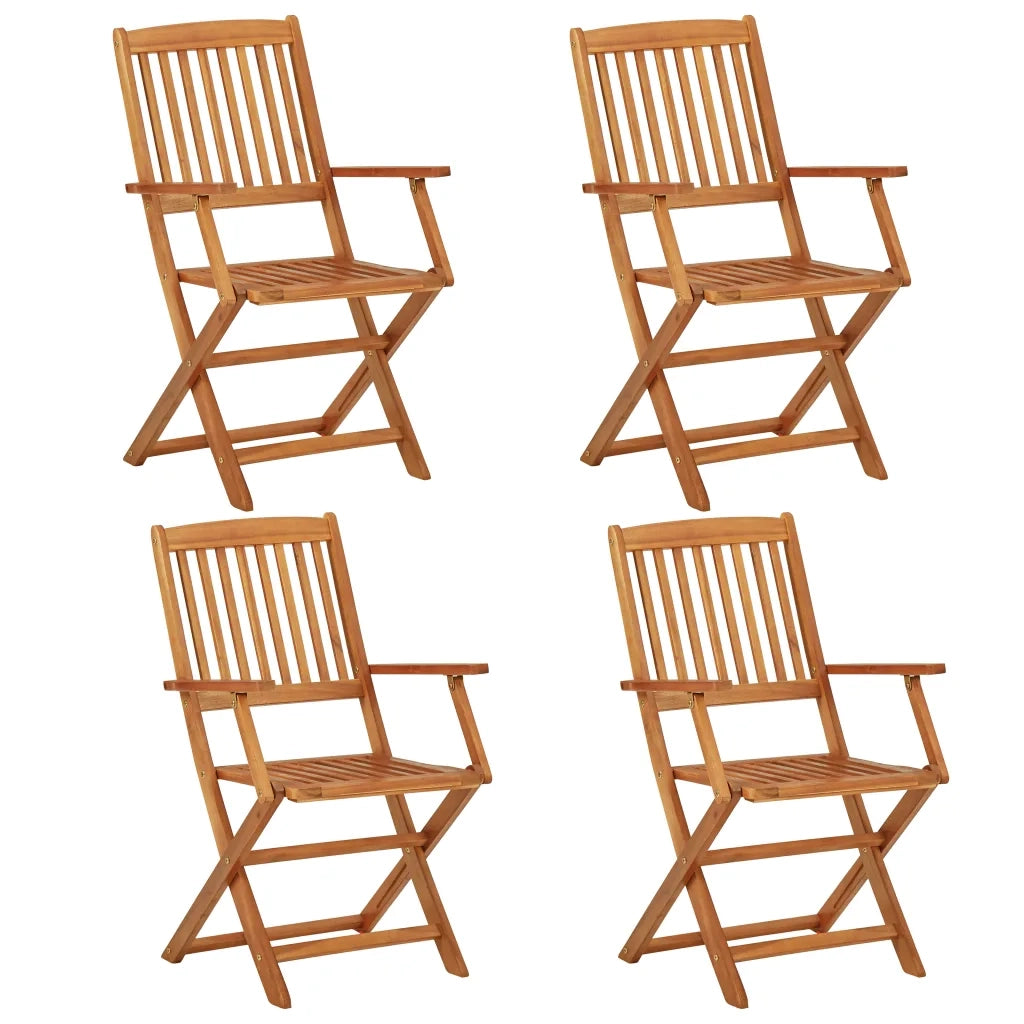 Set da Pranzo da Giardino 5 pz Pieghevole in Massello di Acacia cod mxl 54259