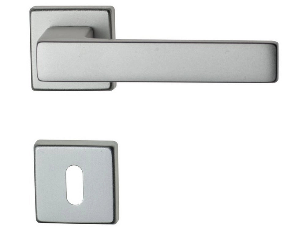 1pz maniglia carlo con rosetta patent alluminio anodizzato argento cod:ferx.vit54889
