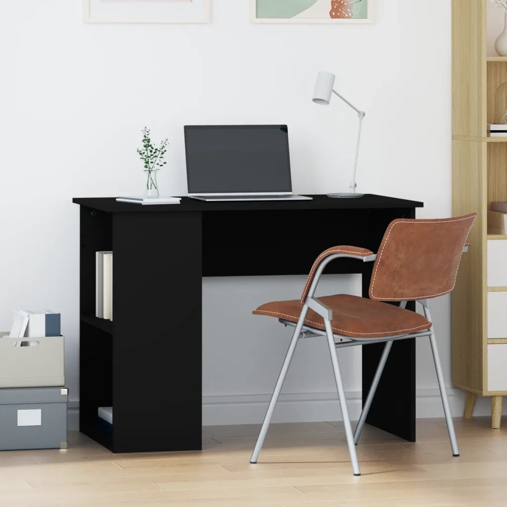 Scrivania | Tavolo da Ufficio Nera 100x55x75 cm in Legno Multistrato