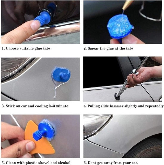 Kit di Riparazione Denti per Auto - 30 pezzi - Strumenti di Riparazione Denti per Auto - Tab di Lavorazione Removibili - Tab di Lavorazione a Laccio - Strumenti di Riparazione Denti per Auto
