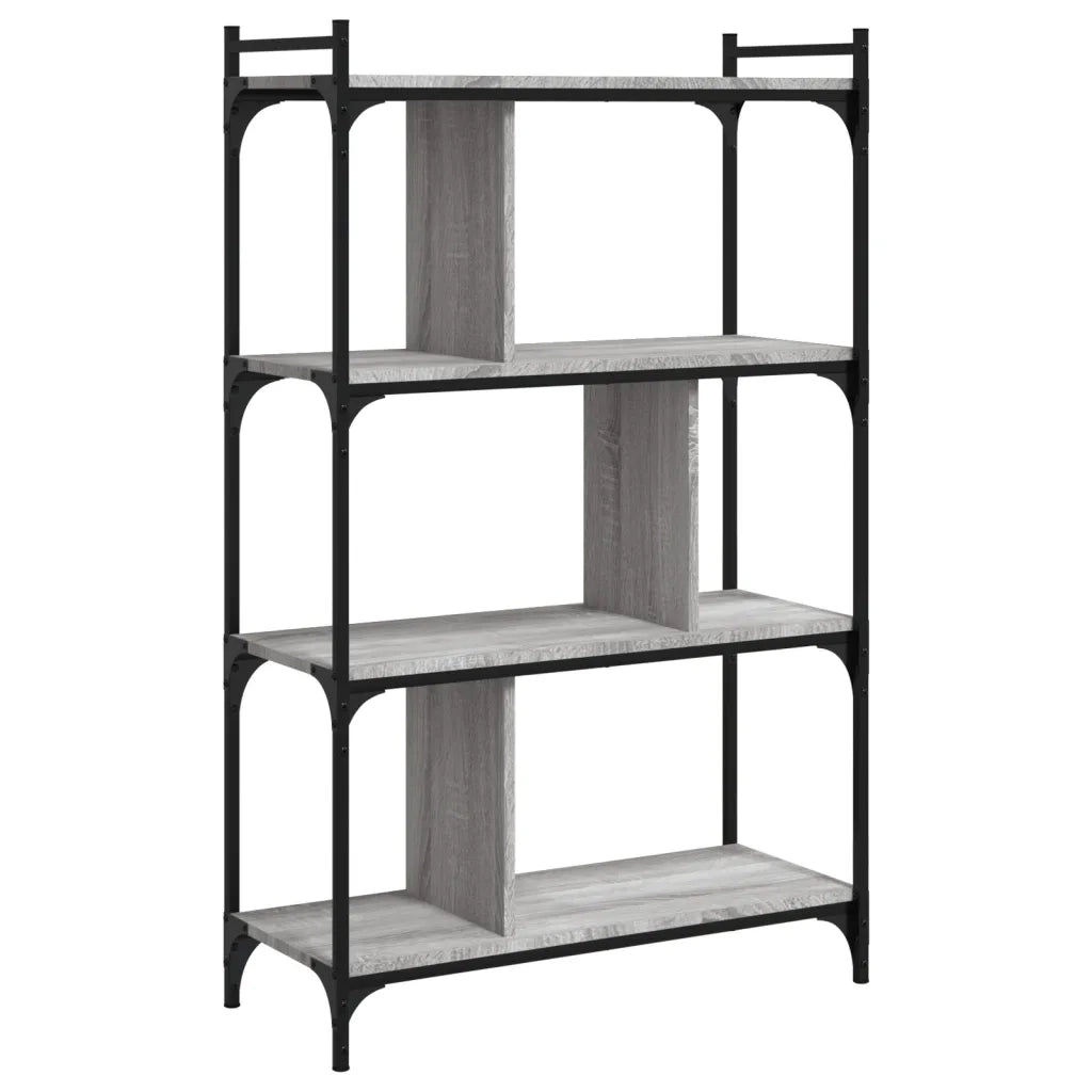 Libreria-Scaffale per Libri-Mobile di Stoccaggio Grigio Sonoma 4 Ripiani 76x32x123 cm Legno Multistrato