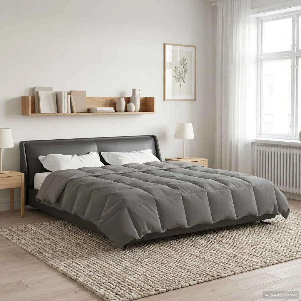 Duvet Estivo Trapuntato Grigio chiaro 200 x 200 cm Microfibra 42025920