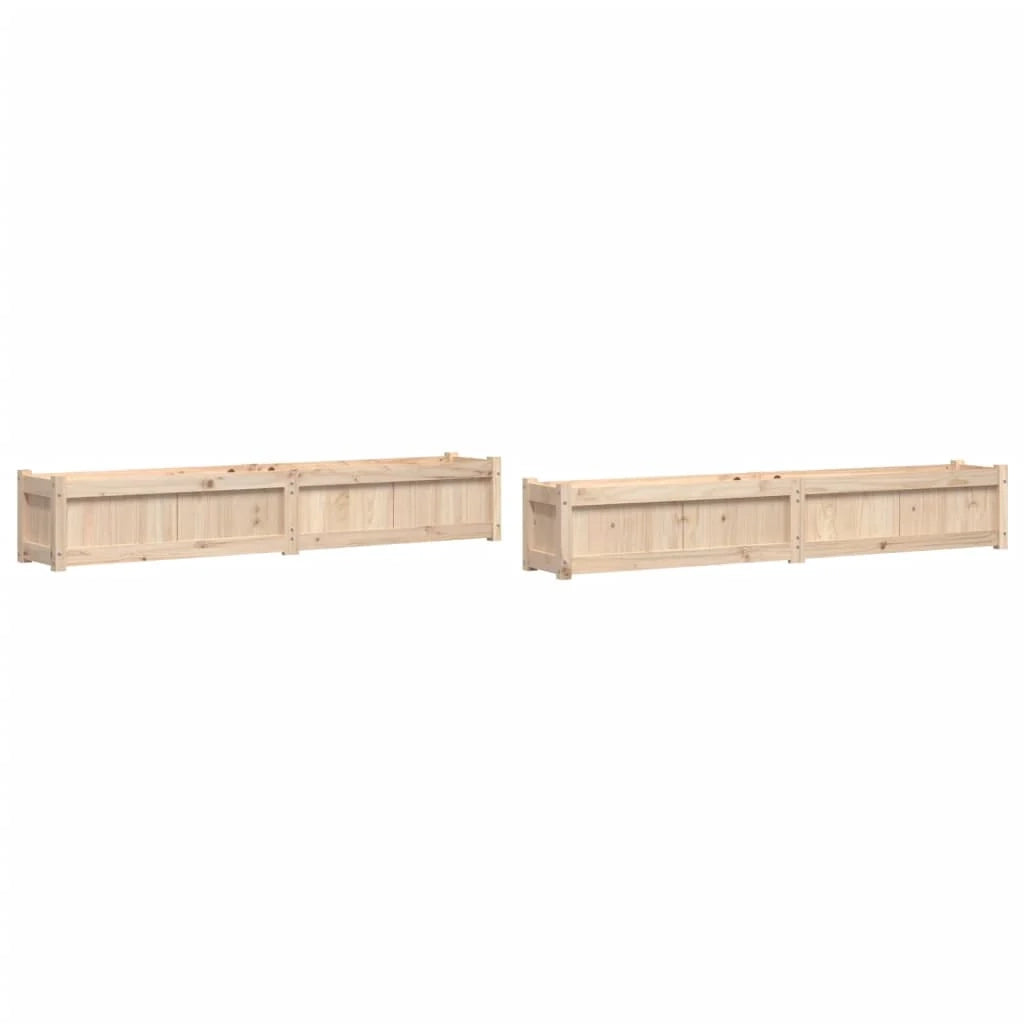 Fioriera aiuola rialzata fioriera aiuola giardino terrazza set da 2 legno di pino massiccio marrone 02_0039048