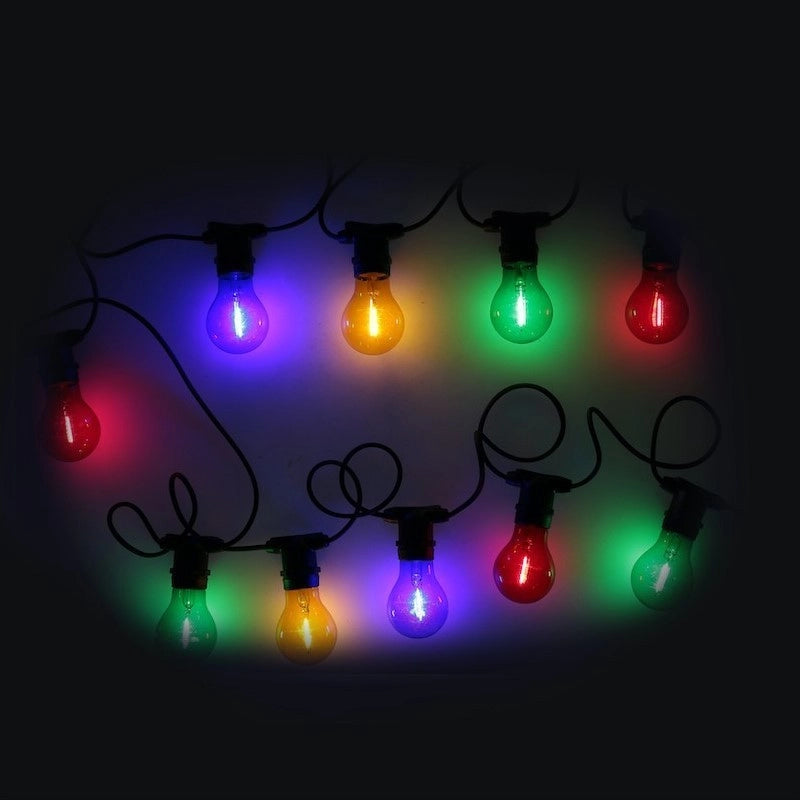 Catena 10 LED E27 Multicolor 24V 220V 5 metri