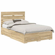 Letto matrimoniale | Letto per adulti | Struttura del letto con cassetto Rovere Sonoma 120 x 200 cm