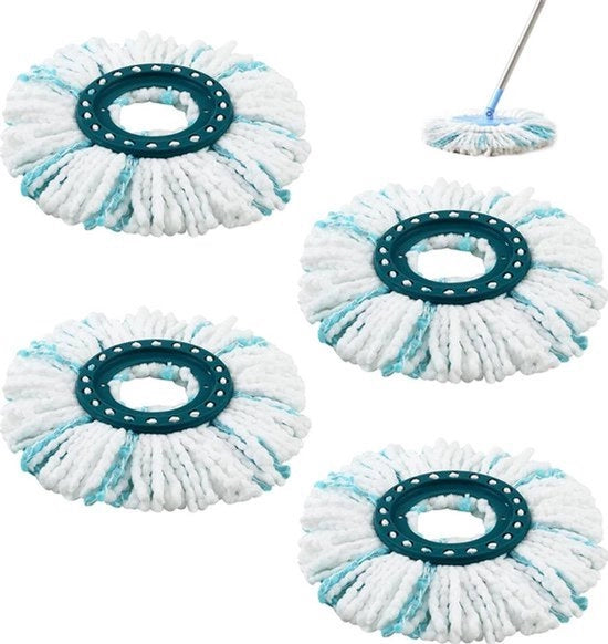 4 testine di asciugamano sostituibili adatte per mop rotativa, testine di asciugamano sostituibili, coppe di microfibra