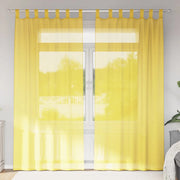 Tende in Voile con Passanti 2 pz Giallo 140x225 cm 4102318